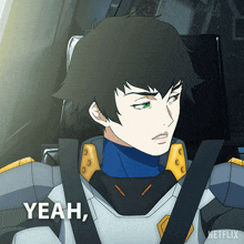 a cartoon character with the word yeah written on his chest