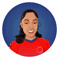a drawing of a woman wearing a red shirt that says us women 's soccer player