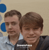 two boys are making funny faces with the words dreamface animated with ai on the bottom