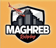 the logo for maghreb roleplay has a helicopter on it