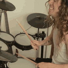 Drumming Bradley Hall GIF - Drumming Bradley Hall Playing Drums GIFs
