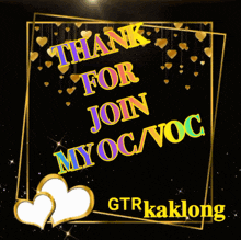 a poster that says thank for join myoc / voc