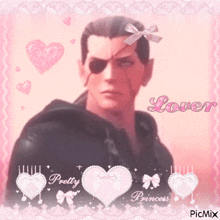 a picture of a man with a bow on his head with the words lover pretty princess on the bottom