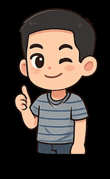 a cartoon of a boy giving a thumbs up