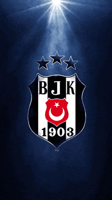 a logo for bjk 1903 is shown on a blue background