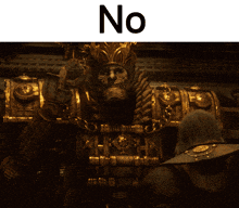 a blurred image of a person with the word no on the top