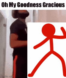 a stick figure with the words oh my goodness gracious below it