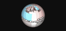 a sphere with the words stan might be probably isn 't written on it