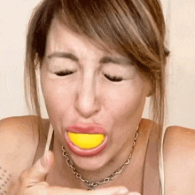 Puckered Face Tracy Kiss GIF - Puckered Face Tracy Kiss Eating A Sour Fruit GIFs