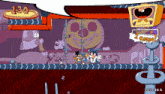 a cartoon scene with the number 130 on the top