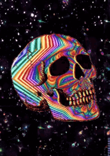 Skulls Psychedelic Art GIF