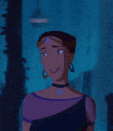 a cartoon character is smiling and wearing a choker .