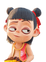 a cartoon character with a red ribbon around his head