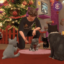 Petting A Lot Of Cats Meow Mix GIF - Petting A Lot Of Cats Meow Mix Epik GIFs