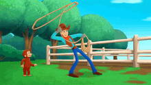 Lasso Curious George GIF