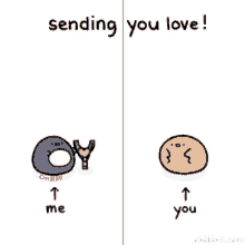 sending you love me and you heart