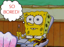 Spongebob Pencil GIF - Spongebob Pencil So Bored GIFs