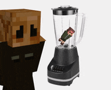 a blender that has a minecraft character in it