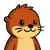 a cartoon drawing of an otter 's face with a white background