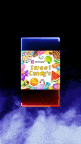 a game called sweet candy 's is being played on a cell phone