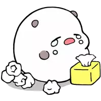 a cartoon drawing of a snowman holding a box of tissues .