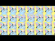 a pattern of blue cats on a yellow background