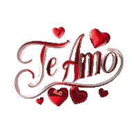 the word te amo is on a white background with red hearts