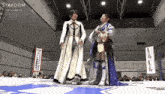 two women in a wrestling ring with the word stardom on the bottom right