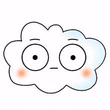 cloud emoji cute shy ashamed
