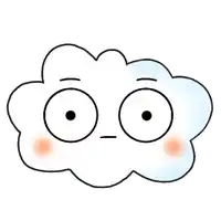 a cartoon drawing of a cloud with big eyes and a face .