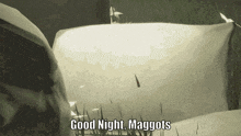 a video game scene with the words good night maggots on the bottom