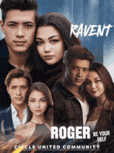 a poster for a movie called roger be your self circle united community