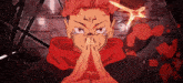 a close up of a cartoon character with red hair and a hoodie