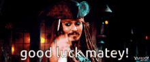 Johnny Depp Pirates Of The Caribbean GIF - Johnny Depp Pirates Of The Caribbean Good Luck GIFs