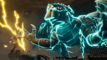 a computer generated image of a monster with lightning coming out of its mouth