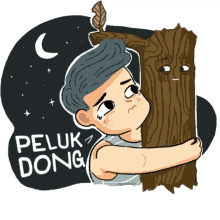hugging crying scared peluk dong hug