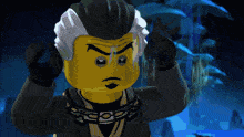 a cartoon character with a chain around his neck has a beard