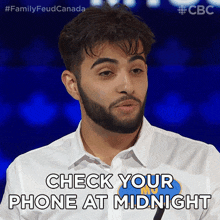 Check Your Phone At Midnight Mo GIF - Check Your Phone At Midnight Mo Family Feud Canada GIFs