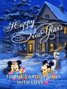Happy New Year Snowing GIF