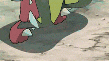 a close up of a cartoon character 's feet with sharp claws .