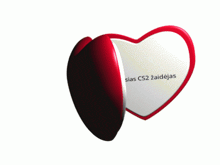 a heart shaped mirror with a picture of a man and the words geriausias cs2 zaidejas