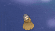 a cartoon drawing of a shuttlecock with the letter h on it