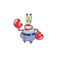 a cartoon of a crab wearing a blue shirt and pants