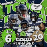 a poster for the seahawks shows a group of players