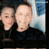 a man and a woman are posing for a picture with pixverse.ai in the upper right corner
