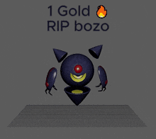 a 3d model of a cartoon character with the words 1 gold rip bozo above it