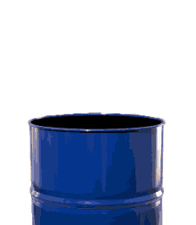 a mouse wearing glasses is sticking its head out of a blue container