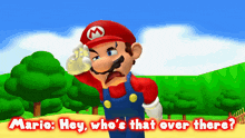 Smg4 Mario GIF - Smg4 Mario Hey Whos That Over There GIFs