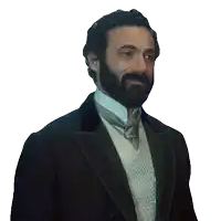 a man in a tuxedo says why not on a white background