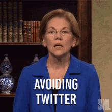 Avoiding Twitter Elizabeth Warren GIF - Avoiding Twitter Elizabeth Warren Saturday Night Live GIFs